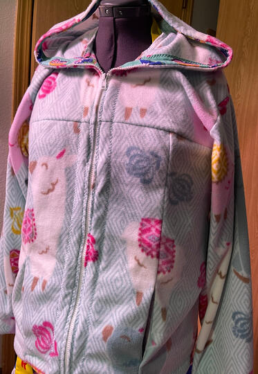 Alpaca Hoodie with Glow-in-the-dark trim $80